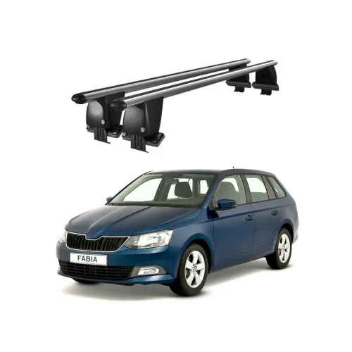 Bare transversale portbagaj auto aluminiu compatibile plafon neted Skoda Fabia NJ Combi 2015-> argintii sau negre Kit-101