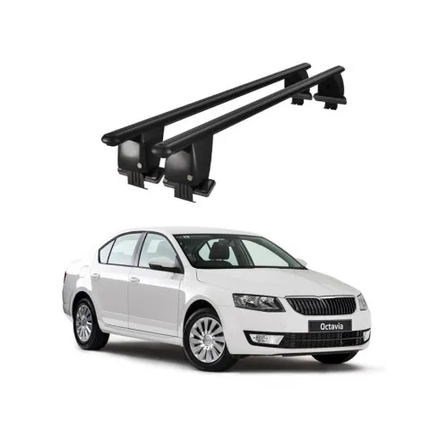 Bare transversale portbagaj auto aluminiu compatibile plafon neted Skoda Octavia III 5E 2013-> argintii sau negre Kit-109 — imaginea 2