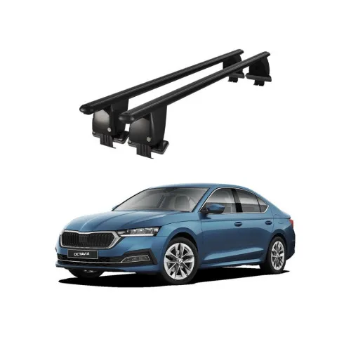 Bare transversale portbagaj auto aluminiu compatibile plafon neted Skoda Octavia IV NX 2020-> argintii sau negre Kit-109 — imaginea 2