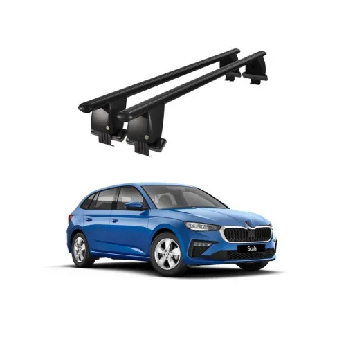 Bare transversale portbagaj auto aluminiu compatibile plafon neted Skoda Scala 2019-> argintii sau negre Kit-105 — imaginea 2