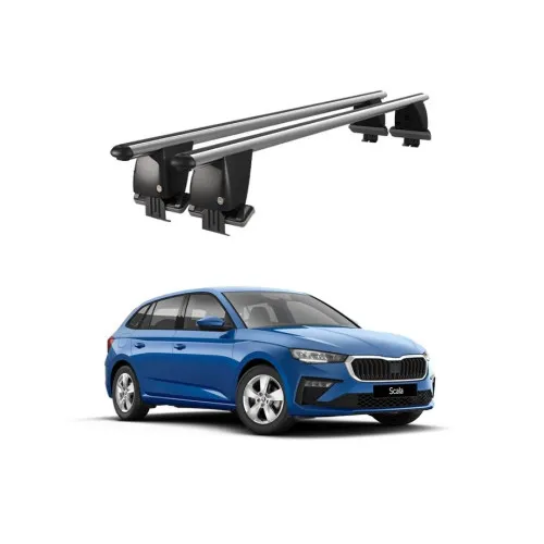 Bare transversale portbagaj auto aluminiu compatibile plafon neted Skoda Scala 2019-> argintii sau negre Kit-105