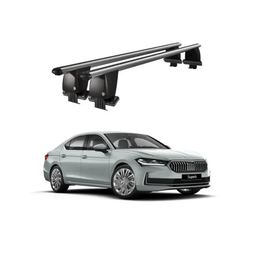 Bare transversale portbagaj auto aluminiu compatibile plafon neted Skoda Superb 3V 2015-> argintii sau negre Kit-109