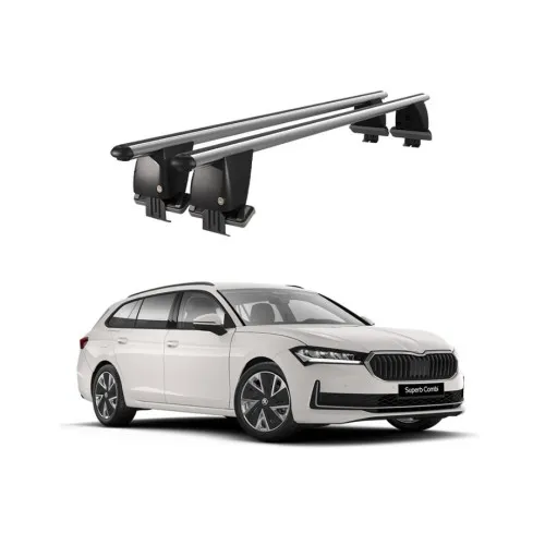 Bare transversale portbagaj auto aluminiu compatibile plafon neted Skoda Superb 3V Combi 2015-> argintii sau negre Kit-109