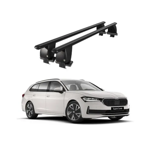 Bare transversale portbagaj auto aluminiu compatibile plafon neted Skoda Superb 3V Combi 2015-> argintii sau negre Kit-109 — imaginea 2