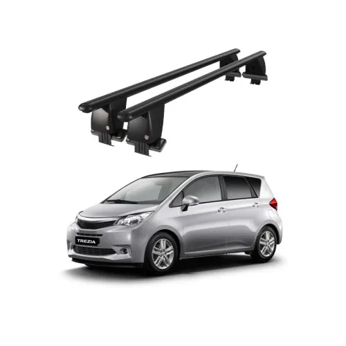 Bare transversale portbagaj auto aluminiu compatibile plafon neted Subaru Trezia 2011-> argintii sau negre Kit-108 — imaginea 2