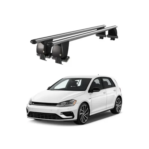Bare transversale portbagaj auto aluminiu compatibile plafon neted Volkswagen Golf 7 5G 2012-2019 argintii sau negre Kit-105