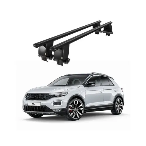 Bare transversale portbagaj auto aluminiu compatibile plafon neted Volkswagen T-Roc A1 2018-> argintii sau negre Kit-108 — imaginea 2