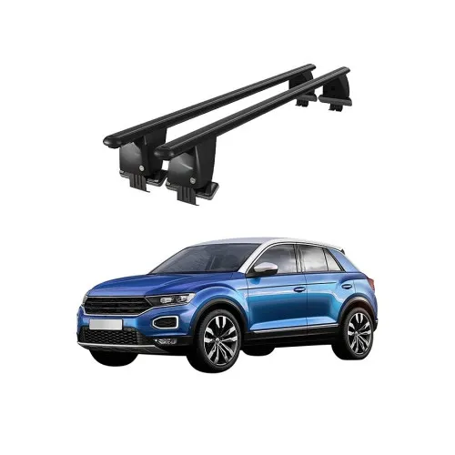 Bare transversale portbagaj auto aluminiu compatibile plafon neted Volkswagen T-Rock 2018-> argintii sau negre Kit-102 — imaginea 2