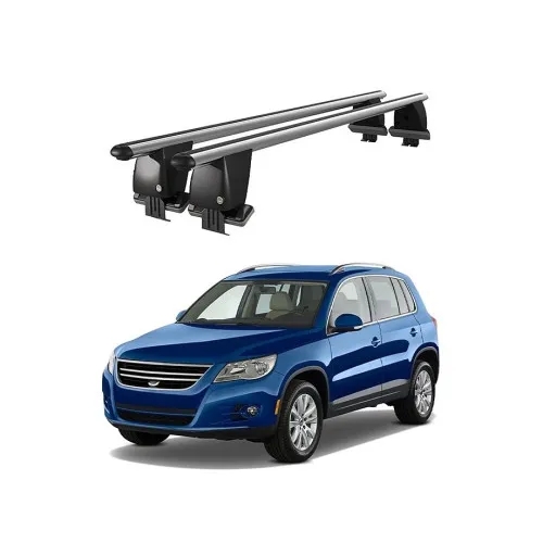 Bare transversale portbagaj auto aluminiu compatibile plafon neted Volkswagen Tiguan I 5N 2007-2011 argintii sau negre Kit-101