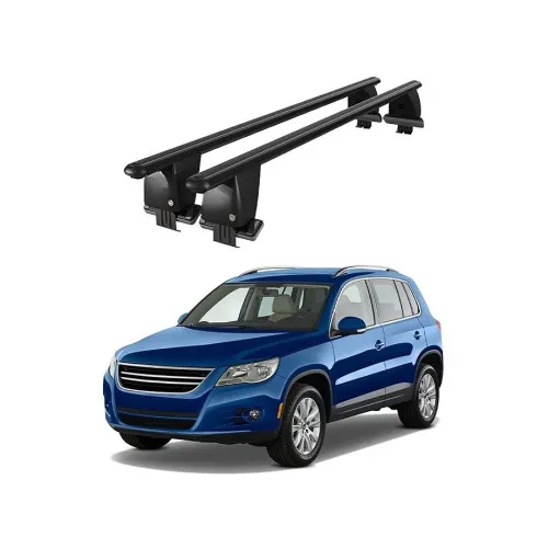 Bare transversale portbagaj auto aluminiu compatibile plafon neted Volkswagen Tiguan I 5N 2007-2011 argintii sau negre Kit-101 — imaginea 2