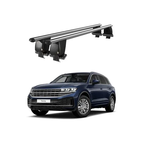 Bare transversale portbagaj auto aluminiu compatibile plafon neted Volkswagen Touareg 2018-> argintii sau negre Kit-101