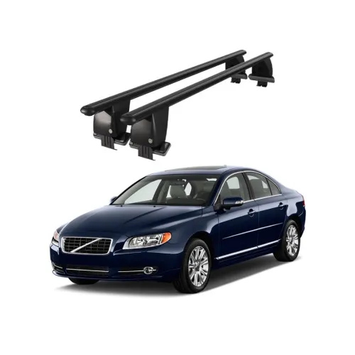Bare transversale portbagaj auto aluminiu compatibile plafon neted Volvo S80 2006-2016 argintii sau negre Kit-104 — imaginea 2