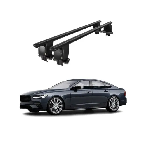 Bare transversale portbagaj auto aluminiu compatibile plafon neted Volvo S90 2016-> argintii sau negre Kit-105 — imaginea 2