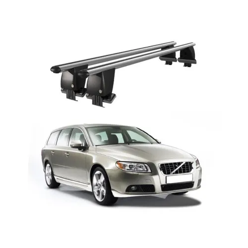 Bare transversale portbagaj auto aluminiu compatibile plafon neted Volvo V70 2007-2016 argintii sau negre Kit-104