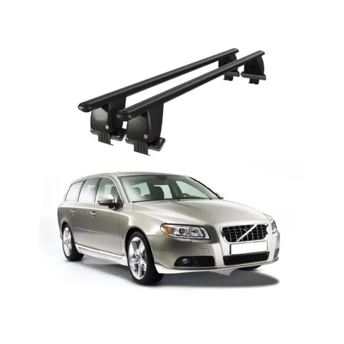 Bare transversale portbagaj auto aluminiu compatibile plafon neted Volvo V70 2007-2016 argintii sau negre Kit-104 — imaginea 2