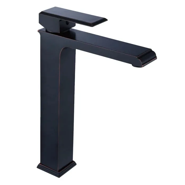 Baterie baie inalta pentru lavoar, Kadda Integrity MY1701-21 DB, montaj stativ, monocomanda, finisaj negru + rosu