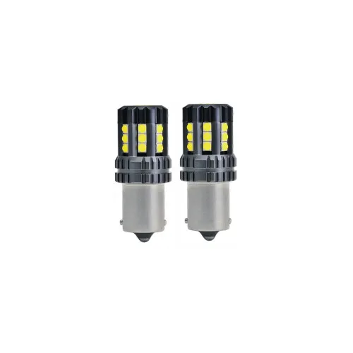 Bec auto o faza BA15S 3030 24SMD CREE CANBUS, 9V–30V, nonpolar, lumina alba 2880 lm