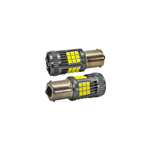 Bec auto o faza BA15S 3030 36SMD 30W CANBUS cu ventilator, 12V–24V, nonpolar, lumina alba 3000 lm
