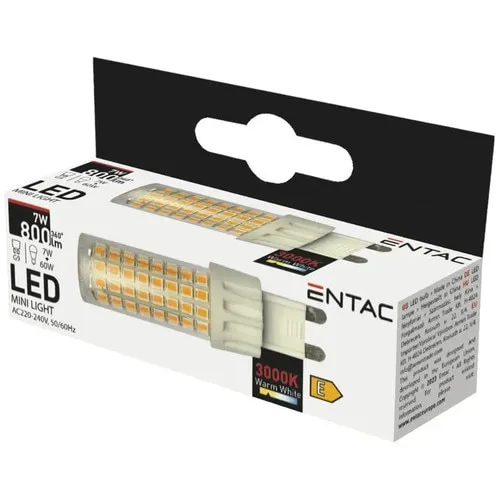 Bec LED Entac G9 7W 800 lumeni, forma capsula, lumina calda