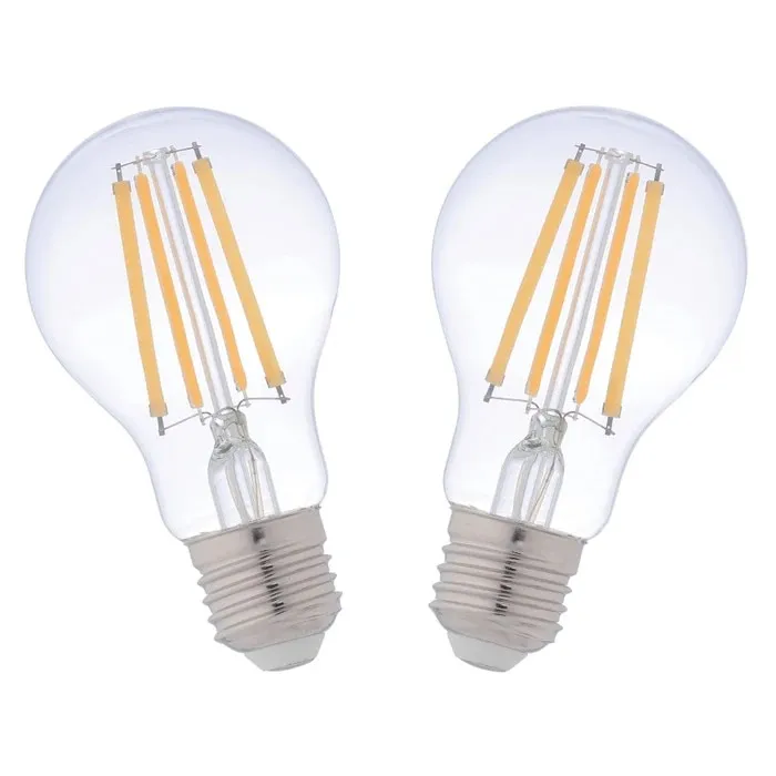 Bec LED filament Hoff clasic A60 E27 10 W 1280 lm lumina calda 2700 K - 2 buc