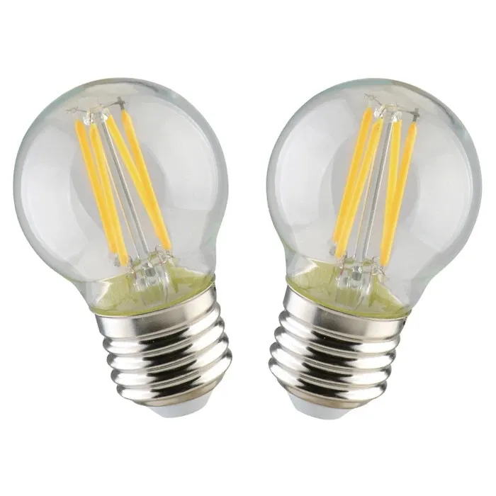 Bec LED filament Hoff mini G45 E27 4.9 W 600 lm lumina calda 2700 K - 2 buc