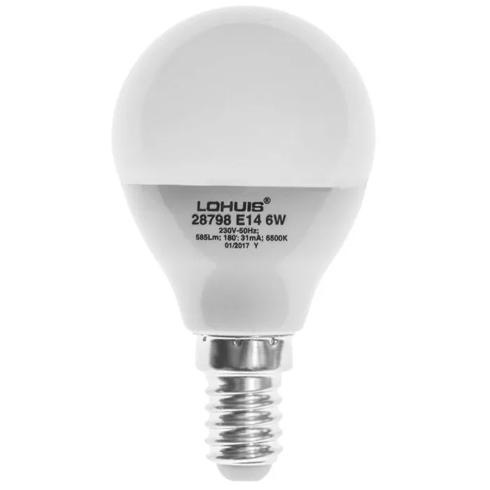 Bec LED Lohuis mini E14 6W 585lm lumina rece 6500 K, dimabil