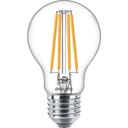 Bec LED Philips E27 10, 5W 1521 lumeni, glob clar A60, lumina calda