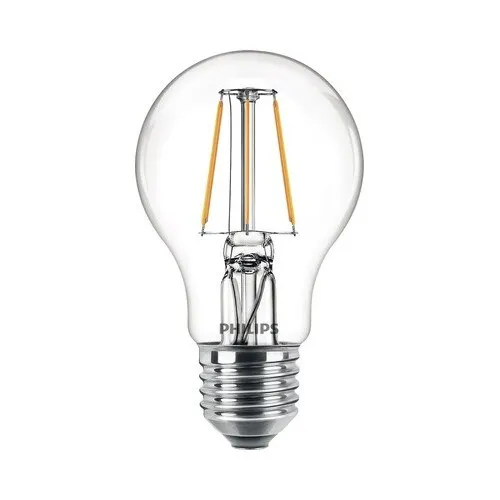 Bec LED Philips E27 4, 3W 470 lumeni, glob clar A60, lumina calda