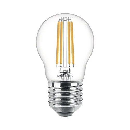 Bec LED Philips E27 6, 5W 806 lumeni, glob clar P45, lumina calda