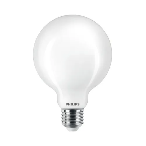 Bec LED Philips E27 7W 806 lumeni, glob mat G93, lumina calda