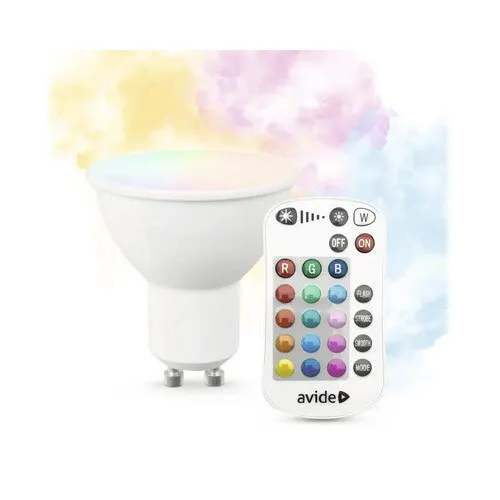 Bec LED RGBW Avide GU10 2, 9W 230 lumeni, cu telecomanda
