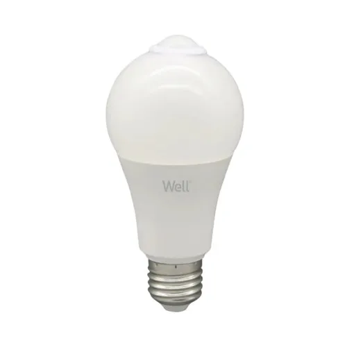 Bec LED Well E27 15W 1650 lumeni, para mat A65, lumina calda, senzor miscare PIR