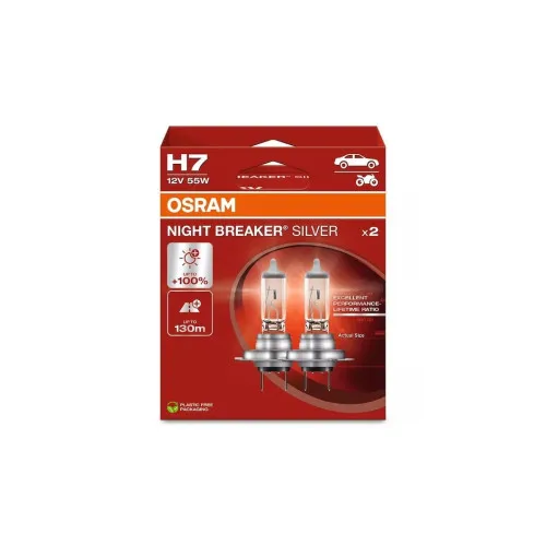 Becuri auto cu halogen Osram H7 Night Breaker Silver +100% 55W 12V set 2 bucati Cod — imaginea 2