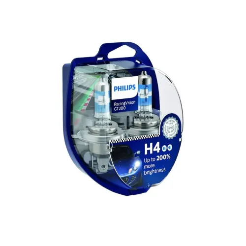 Becuri auto halogen H4 Philips RacingVision GT200 12V 55W set 2 bucati — imaginea 2
