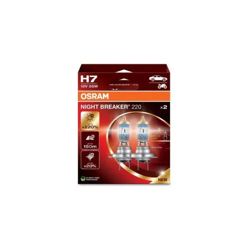 Becuri auto halogen Osram H7 Night Breaker Gold Cap 12V 55W set 2 bucati — imaginea 2