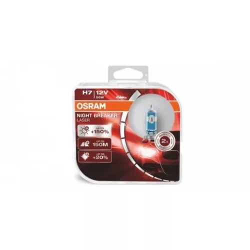 Becuri auto halogen Osram H7 Night Breaker Laser +150% 12V 55W set 2 bucati — imaginea 2