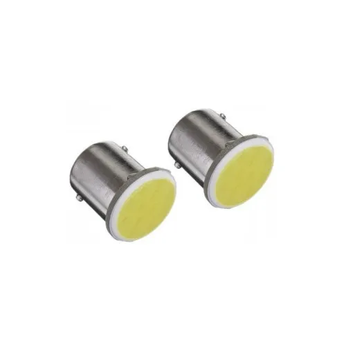 Becuri cireasa LED o faza 3W COB BA15S TV tip vechi simetric lumina alba 12V set 2 bucati