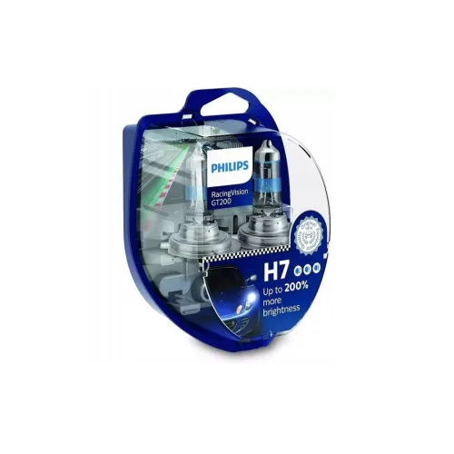 Becuri halogen auto Philips H7 RacingVision GT200 +200% 12V 55W set 2 bucati — imaginea 2