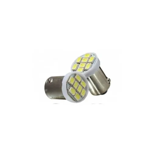Becuri LED auto T4 BA9s TV tip vechi 8 SMD 1206 12V 80 lm 6000K alb set 2 bucati