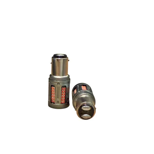 Becuri LED Canbus P21/5W 1157 BAZ15d TN tip nou 2 faze 84 SMD 12V-24V 25W 1000 lm rosu set 2 bucati