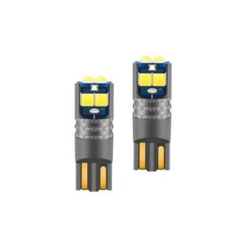 Becuri LED Canbus T10 6 SMD 3030 12V-24V 10W 6000K alb set 2 bucati — imaginea 2