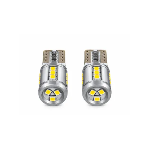 Becuri LED Canbus T10 W5W 12V 15 SMD 2616 400 lm non-polar lumina alba set 2 bucati — imaginea 2