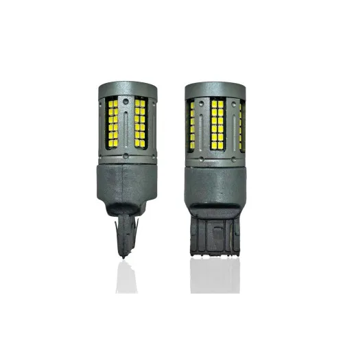 Becuri LED Canbus T20 7440 1 faza 84 SMD 12V-24V 25W 1000 lm nonpolar alb set 2 bucati