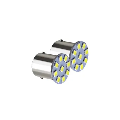 Becuri LED P21W BA15S 9 SMD 1210 180 lumeni 24V lumina alba o faza set 2 bucati