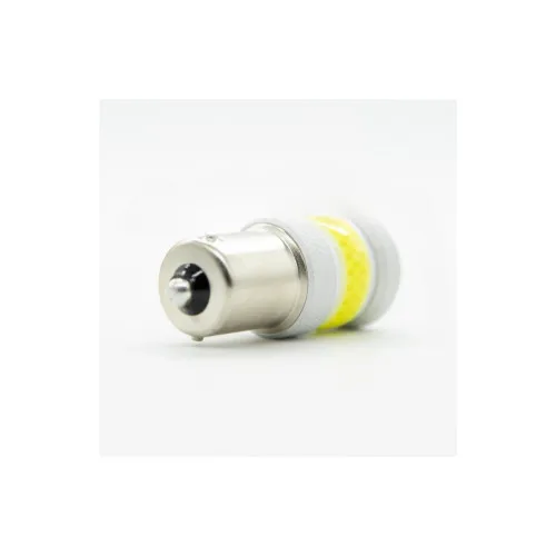 Becuri LED P21W BA15S Canbus COB 12W 1260 lumeni 12-24V lumina galbena nonpolar set 2 bucati — imaginea 2