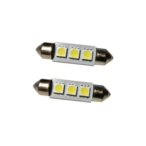 Becuri LED Sofit 11 x 39 mm 3 SMD 12V lumina albastra set 2 bucati