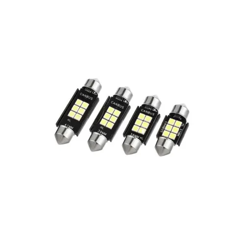 Becuri LED sofit Canbus 6 SMD 3030 39 mm 12V 300 lm 6000K alb rece set — imaginea 2