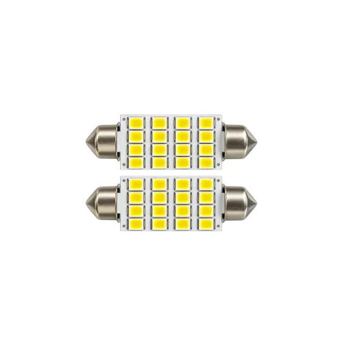 Becuri LED sofit SV8.5 39 mm 16 SMD 1210 12V alb set 2 bucati