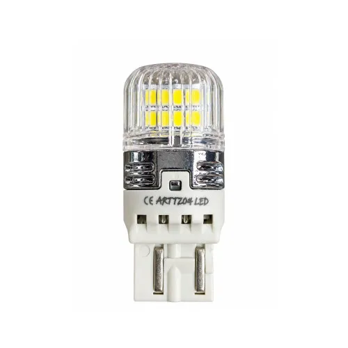 Becuri LED T20 7443 W21/5W Canbus 16 SMD 2835 450/100 lumeni 12-24V lumina alba nonpolar 2 faze set 2 bucati — imaginea 2