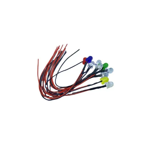 Becuri LED T5 cu fire 12V diverse culori set 10 bucati — imaginea 2